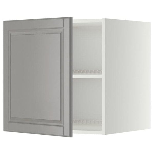 METOD - Top cabinet for fridge/freezer, white/Bodbyn grey, 60x60 cm - best price from Maltashopper.com 99459198