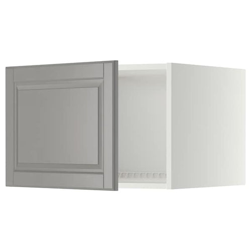 METOD - Top cabinet for fridge/freezer, white/Bodbyn grey, 60x40 cm