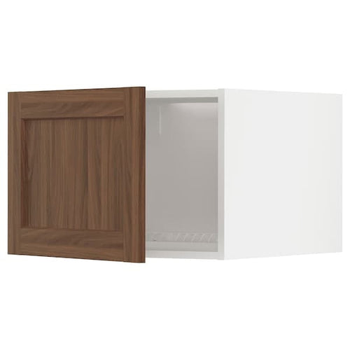 METOD - Top cabinet for fridge/freezer, white Enköping/brown walnut effect, 60x40 cm