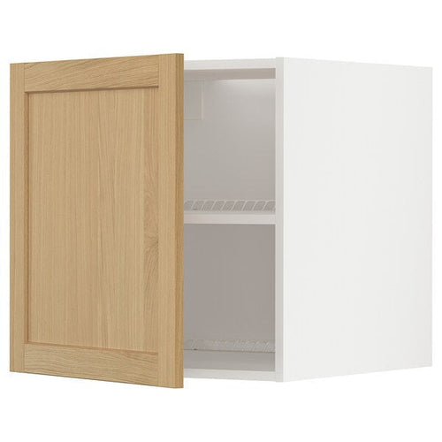 METOD - Top cabinet for fridge/freezer, white/Forsbacka oak, 60x60 cm