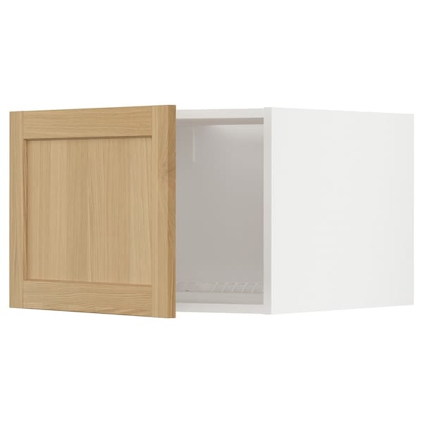 Ikea METOD - Top cabinet for fridge/freezer, white/Forsbacka oak, 60x40 cm