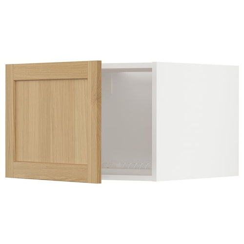 METOD - Top cabinet for fridge/freezer, white/Forsbacka oak, 60x40 cm