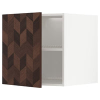 METOD - Top cabinet for fridge/freezer, white Hasslarp/brown patterned, 60x60 cm - best price from Maltashopper.com 99459018