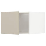 METOD top cabinet for fridge/freezer, white/Havstorp beige, 60x40 cm