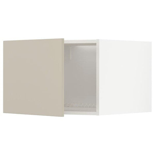 METOD - Top cabinet for fridge/freezer, white/Havstorp beige, 60x40 cm - best price from Maltashopper.com 39458564