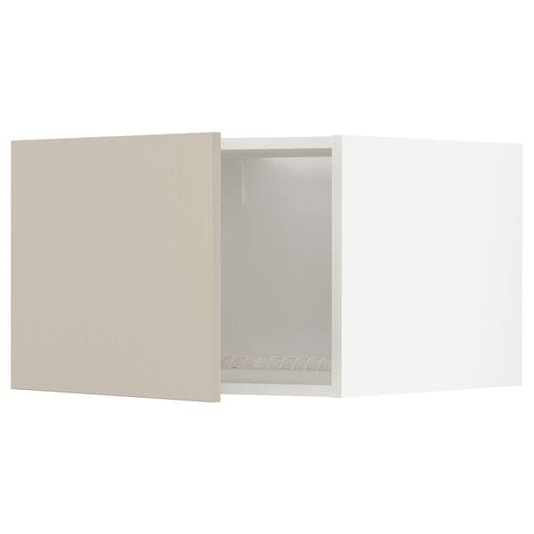 METOD - Top cabinet for fridge/freezer, white/Havstorp beige, 60x40 cm - best price from Maltashopper.com 39458564