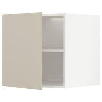 METOD top cabinet for fridge/freezer, white/Havstorp beige, 60x60 cm