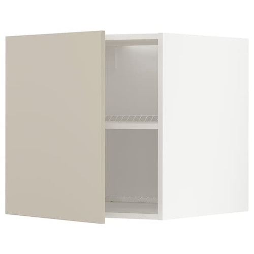 METOD - Top cabinet for fridge/freezer, white/Havstorp beige