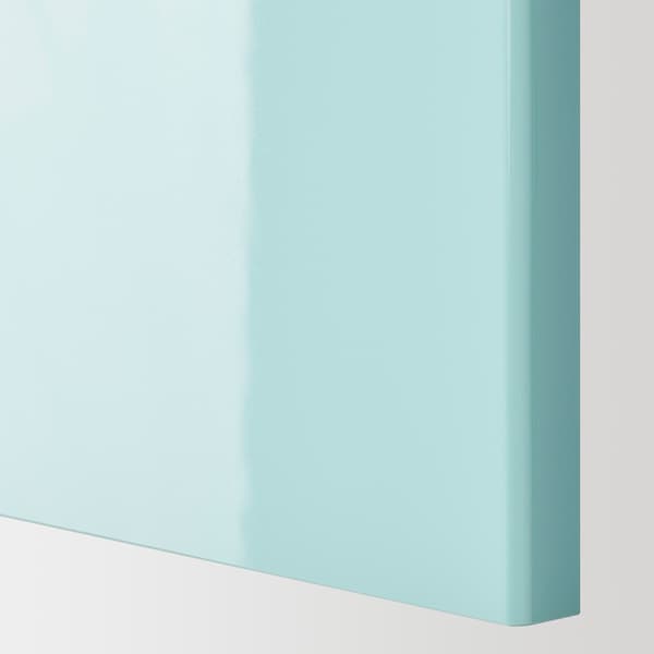 Ikea METOD - Top cabinet for fridge/freezer, white Järsta/high-gloss light turquoise, 60x60 cm