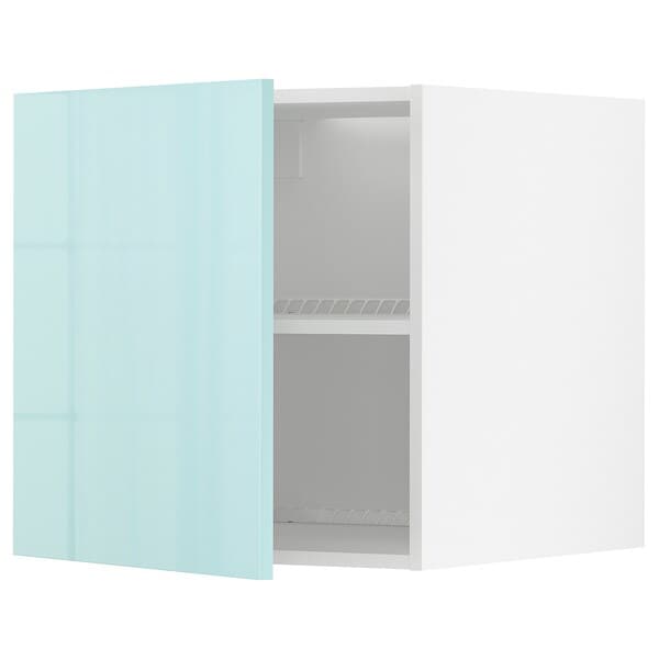 Ikea METOD - Top cabinet for fridge/freezer, white Järsta/high-gloss light turquoise, 60x60 cm
