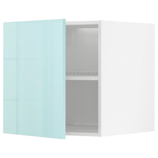 Ikea METOD - Top cabinet for fridge/freezer, white Järsta/high-gloss light turquoise, 60x60 cm