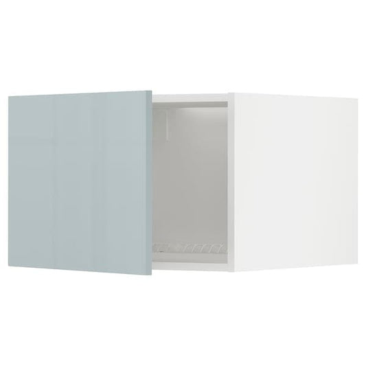 METOD - Top cabinet for fridge/freezer, white/Kallarp light grey-blue, 60x40 cm - best price from Maltashopper.com 69478990