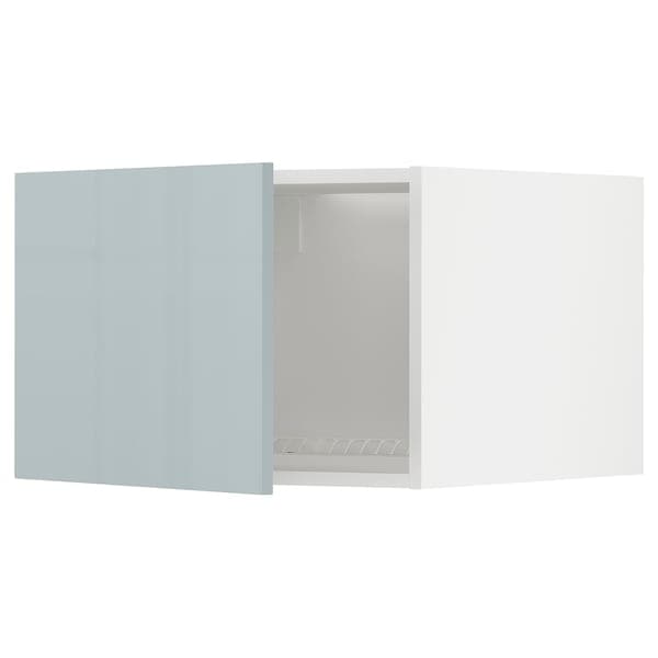 METOD - METOD Top cabinet for fridge/freezer, white/Kallarp light grey-blue, 60x40 cm