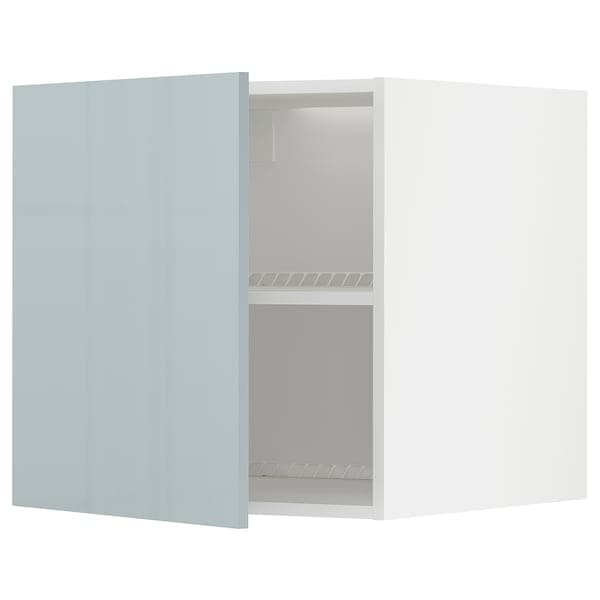 Ikea METOD - Top cabinet for fridge/freezer, white/Kallarp light grey-blue, 60x60 cm