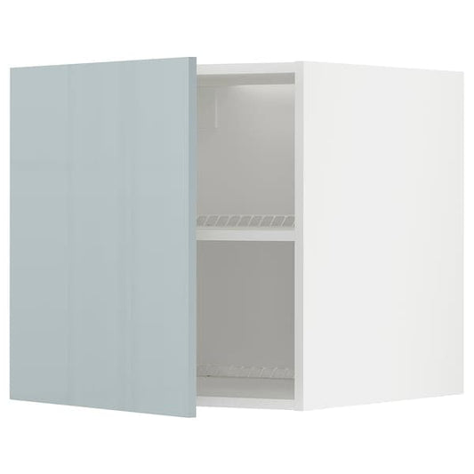 Ikea METOD - Top cabinet for fridge/freezer, white/Kallarp light grey-blue, 60x60 cm