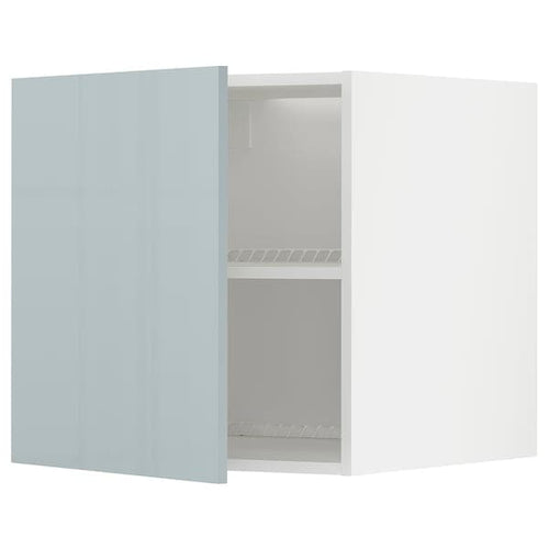 METOD - Top cabinet for fridge/freezer, white/Kallarp light grey-blue, 60x60 cm