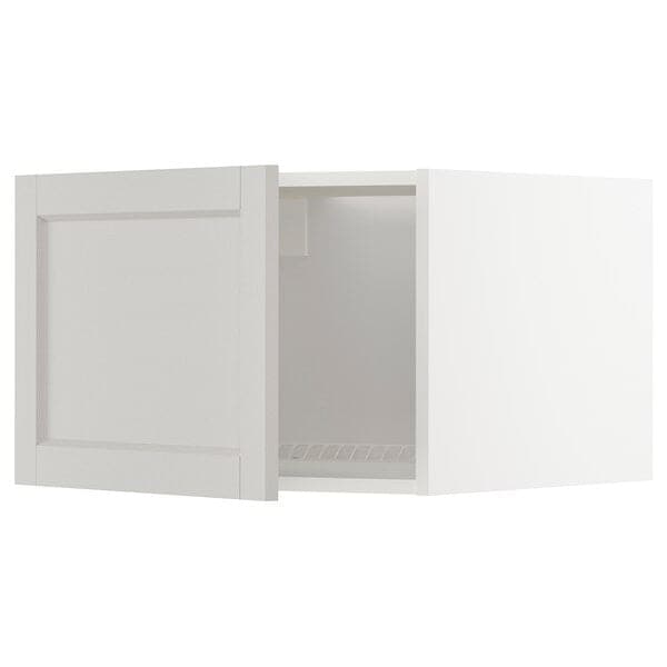 Ikea METOD - Top cabinet for fridge/freezer, white/Lerhyttan light grey, 60x40 cm