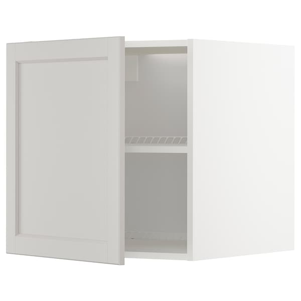Ikea METOD - Top cabinet for fridge/freezer, white/Lerhyttan light grey, 60x60 cm