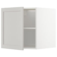 METOD top cabinet for fridge/freezer, white/Lerhyttan light grey, 60x60 cm