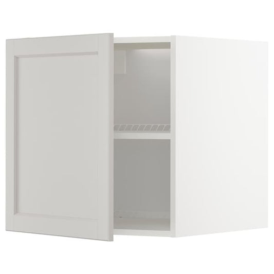 Ikea METOD - Top cabinet for fridge/freezer, white/Lerhyttan light grey, 60x60 cm