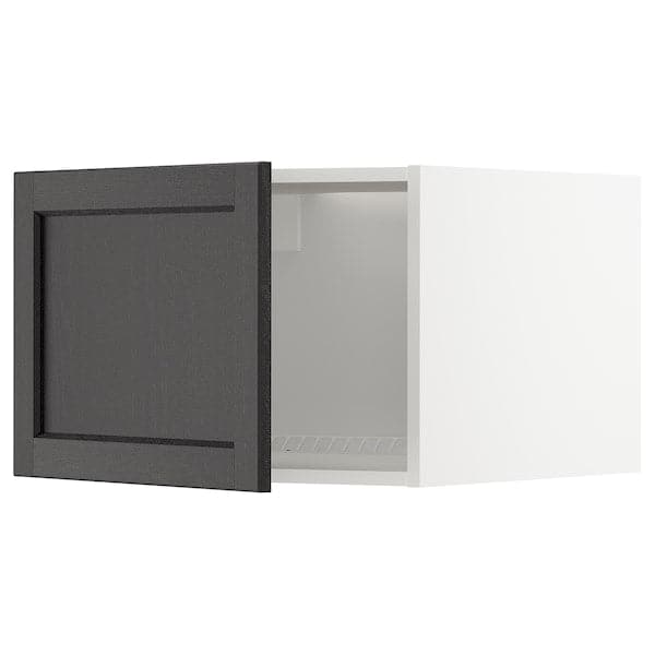 Ikea METOD - Top cabinet for fridge/freezer, white/Lerhyttan black stained, 60x40 cm