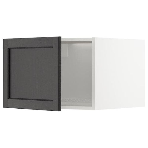 METOD - Top cabinet for fridge/freezer, white/Lerhyttan black stained, 60x40 cm