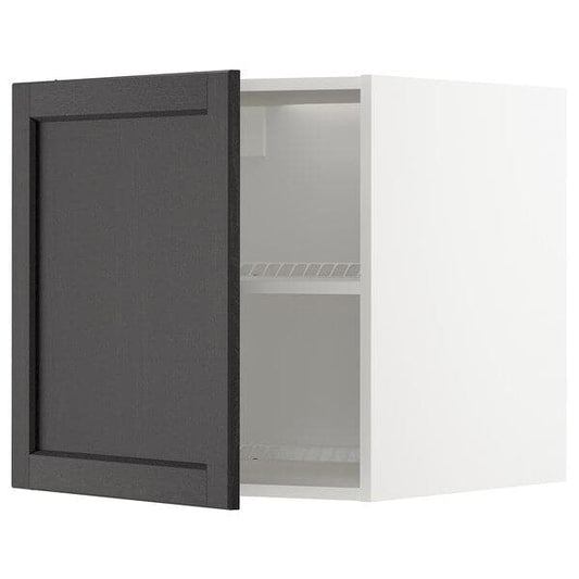 Ikea METOD - Top cabinet for fridge/freezer, white/Lerhyttan black stained, 60x60 cm