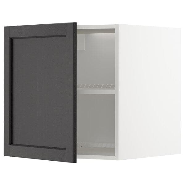 Ikea METOD - Top cabinet for fridge/freezer, white/Lerhyttan black stained, 60x60 cm