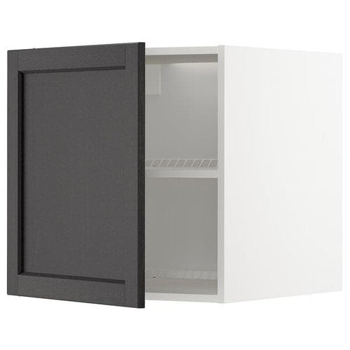 METOD - Top cabinet for fridge/freezer, white/Lerhyttan black stained, 60x60 cm