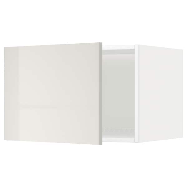 Ikea METOD - Top cabinet for fridge/freezer, white/Ringhult light grey, 60x40 cm