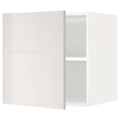 METOD - Top cabinet for fridge/freezer, white/Ringhult light grey, 60x60 cm