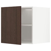 METOD - Top cabinet for fridge/freezer, white/Sinarp brown , 60x60 cm - best price from Maltashopper.com 39469572