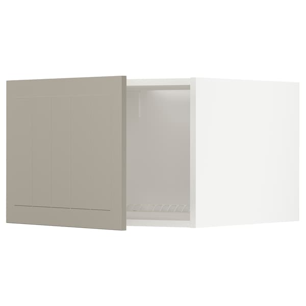 Ikea METOD - Top cabinet for fridge/freezer, white/Stensund beige, 60x40 cm