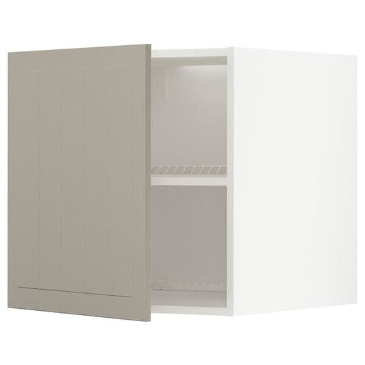 METOD - Top cabinet for fridge/freezer, white/Stensund beige, 60x60 cm - best price from Maltashopper.com 59467628