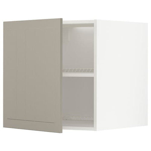 METOD - METOD Top cabinet for fridge/freezer, white/Stensund beige, 60x60 cm