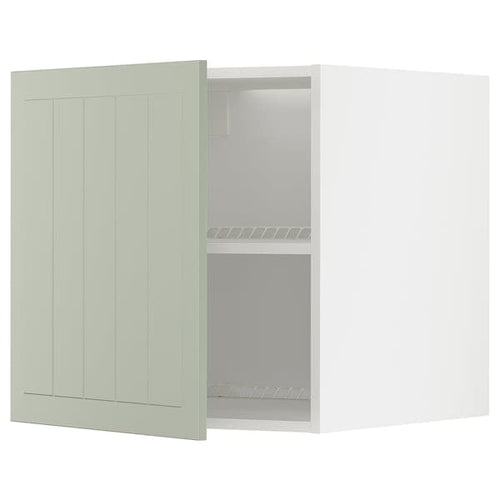 METOD top cabinet for fridge/freezer, white/Stensund light green, 60x60 cm