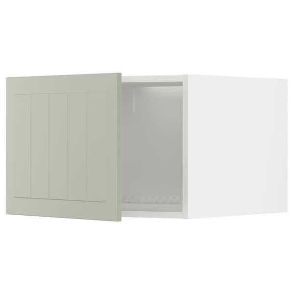 METOD - Top cabinet for fridge/freezer, white/Stensund light green, 60x40 cm - best price from Maltashopper.com 89487620