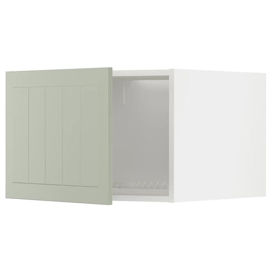 METOD - Top cabinet for fridge/freezer, white/Stensund light green, 60x40 cm - best price from Maltashopper.com 89487620