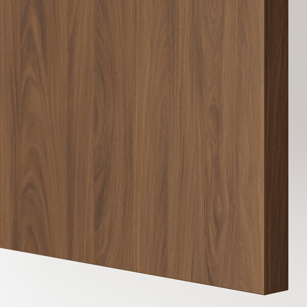 METOD - Top cabinet for fridge/freezer, white/Tistorp brown walnut effect, 60x60 cm - best price from Maltashopper.com 69519556