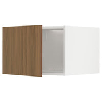 METOD - Top cabinet for fridge/freezer, white/Tistorp brown walnut effect, 60x40 cm - best price from Maltashopper.com 99518904