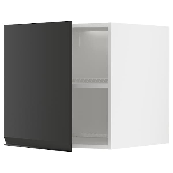 METOD - Top cabinet for fridge/freezer, white/Upplöv matt anthracite , 60x60 cm
