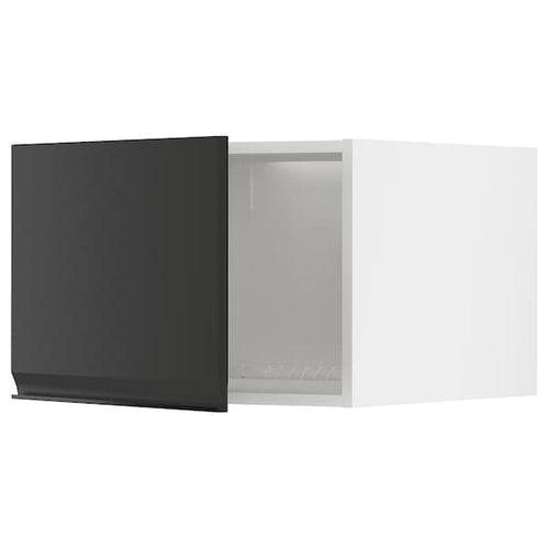 METOD - Top cabinet for fridge/freezer, white/Upplöv matt anthracite ,