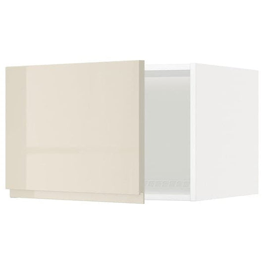 Ikea METOD - Top cabinet for fridge/freezer, white/Voxtorp high-gloss light beige, 60x40 cm