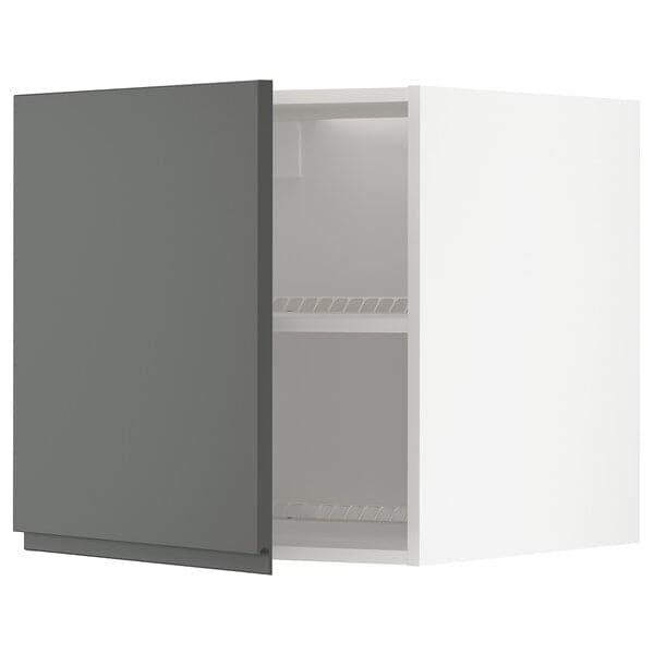 Ikea METOD - Top cabinet for fridge/freezer, white/Voxtorp dark grey , 60x60 cm