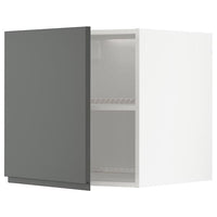 METOD top cabinet for fridge/freezer, white/Voxtorp dark grey, 60x60 cm