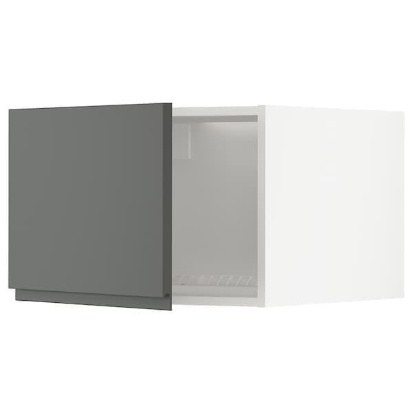 METOD - Top cabinet for fridge/freezer, white/Voxtorp dark grey, 60x40 cm