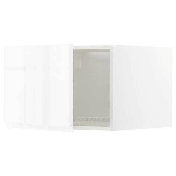 METOD - Top cabinet for fridge/freezer, white/Voxtorp high-gloss/white, 60x40 cm