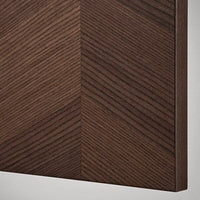 METOD - Top cabinet for fridge/freezer, black Hasslarp/brown patterned , 60x60 cm - best price from Maltashopper.com 99463586