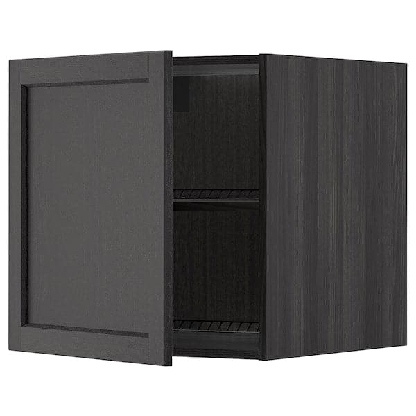 METOD - Top cabinet for fridge/freezer, black/Lerhyttan black stained, 60x60 cm - best price from Maltashopper.com 09454708