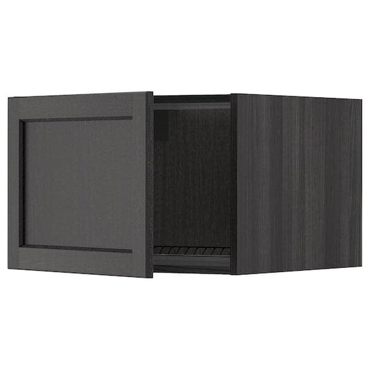 Ikea METOD - Top cabinet for fridge/freezer, black/Lerhyttan black stained, 60x40 cm